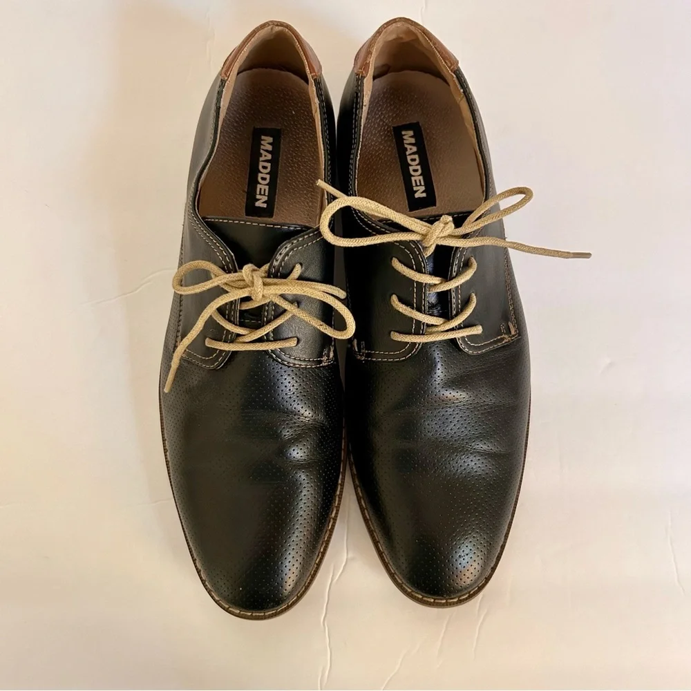 Steve Madden Men’s Chelan Oxford Dress Shoe, Black, 10.5M